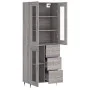 Aparador alto madera contrachapada gris sonoma 69,5x34x180 cm de vidaXL, Aparadores - Ref: Foro24-3198583, Precio: 169,05 €, ...