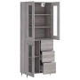 High sideboard sonoma gray plywood 69.5x34x180 cm by vidaXL, Sideboards - Ref: Foro24-3198583, Price: 176,56 €, Discount: %