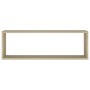 Estantes cubos de pared 2 uds contrachapada roble 80x15x26,5 cm