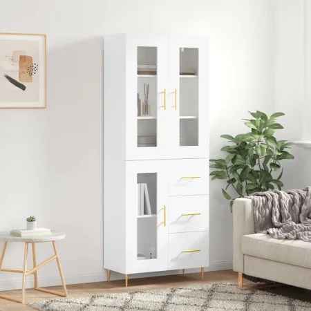 Hohes weißes Sperrholz-Sideboard 69,5 x 34 x 180 cm von vidaXL, Sideboards - Ref: Foro24-3198585, Preis: 185,51 €, Rabatt: %