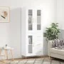 Hohes weißes Sperrholz-Sideboard 69,5 x 34 x 180 cm von vidaXL, Sideboards - Ref: Foro24-3198585, Preis: 185,51 €, Rabatt: %
