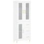 Hohes weißes Sperrholz-Sideboard 69,5 x 34 x 180 cm von vidaXL, Sideboards - Ref: Foro24-3198585, Preis: 188,12 €, Rabatt: %