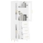 Hohes weißes Sperrholz-Sideboard 69,5 x 34 x 180 cm von vidaXL, Sideboards - Ref: Foro24-3198585, Preis: 188,12 €, Rabatt: %