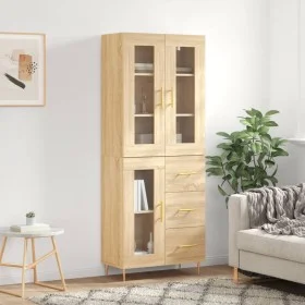 Aparador alto madera contrachapada color roble 69,5x34x180 cm de vidaXL, Aparadores - Ref: Foro24-3198588, Precio: 170,40 €, ...