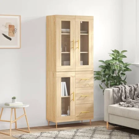 Aparador alto madera contrachapada color roble 69,5x34x180 cm by vidaXL, Sideboards - Ref: Foro24-3198588, Price: 170,40 €, D...