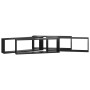 Estante cubo pared 4uds contrachapado negro brillo 80x15x26,5cm