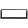 Estante cubo pared 4uds contrachapado negro brillo 80x15x26,5cm