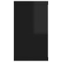 Estante cubo pared 4uds contrachapado negro brillo 80x15x26,5cm