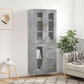 Hohes Sideboard aus betongrauem Sperrholz, 69,5 x 34 x 180 cm von vidaXL, Sideboards - Ref: Foro24-3198589, Preis: 171,87 €, ...