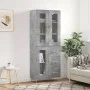 Aparador alto madera contrachapada gris hormigón 69,5x34x180 cm de vidaXL, Aparadores - Ref: Foro24-3198589, Precio: 172,26 €...
