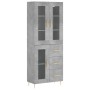 Concrete gray plywood tall sideboard 69.5x34x180 cm by vidaXL, Sideboards - Ref: Foro24-3198589, Price: 179,65 €, Discount: %