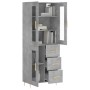 Concrete gray plywood tall sideboard 69.5x34x180 cm by vidaXL, Sideboards - Ref: Foro24-3198589, Price: 179,65 €, Discount: %