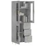 Concrete gray plywood tall sideboard 69.5x34x180 cm by vidaXL, Sideboards - Ref: Foro24-3198589, Price: 172,26 €, Discount: %