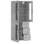 Concrete gray plywood tall sideboard 69.5x34x180 cm by vidaXL, Sideboards - Ref: Foro24-3198589, Price: 172,26 €, Discount: %