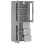 Hohes Sideboard aus betongrauem Sperrholz, 69,5 x 34 x 180 cm von vidaXL, Sideboards - Ref: Foro24-3198589, Preis: 179,65 €, ...