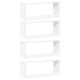 Estante cubo de pared 4 uds contrachapado blanco 60x15x23 cm