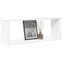 Estante cubo de pared 4 uds contrachapado blanco 60x15x23 cm