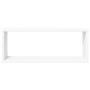 Estante cubo de pared 4 uds contrachapado blanco 60x15x23 cm