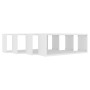 Estante cubo de pared 4 uds contrachapado blanco 60x15x23 cm