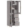 Aparador alto madera contrachapada gris sonoma 69,5x34x180 cm de vidaXL, Aparadores - Ref: Foro24-3198591, Precio: 187,73 €, ...