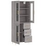 Aparador alto madera contrachapada gris sonoma 69,5x34x180 cm de vidaXL, Aparadores - Ref: Foro24-3198591, Precio: 187,73 €, ...