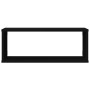 Estante cubo de pared 4 uds contrachapado negro 60x15x23 cm