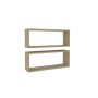 Estante cubo pared 2 uds contrachapado roble Sonoma 60x15x23 cm