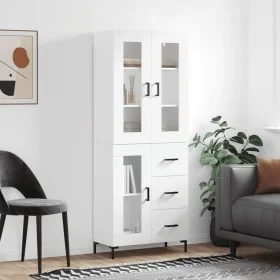 Hohes weißes Sperrholz-Sideboard 69,5 x 34 x 180 cm von vidaXL, Sideboards - Ref: Foro24-3198593, Preis: 182,14 €, Rabatt: %