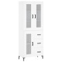 Hohes weißes Sperrholz-Sideboard 69,5 x 34 x 180 cm von vidaXL, Sideboards - Ref: Foro24-3198593, Preis: 187,20 €, Rabatt: %