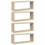 Estante cubo pared 4 uds contrachapado roble Sonoma 60x15x23 cm