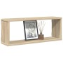 Estante cubo pared 4 uds contrachapado roble Sonoma 60x15x23 cm