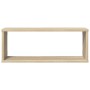 Estante cubo pared 4 uds contrachapado roble Sonoma 60x15x23 cm