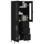 Aparador alto madera contrachapada negro 69,5x34x180 cm de vidaXL, Aparadores - Ref: Foro24-3198594, Precio: 187,32 €, Descue...