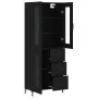 Aparador alto madera contrachapada negro 69,5x34x180 cm de vidaXL, Aparadores - Ref: Foro24-3198594, Precio: 187,32 €, Descue...