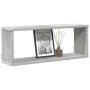 Estante cubo pared 4 uds madera ingeniería hormigón 60x15x23cm