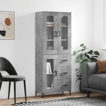 Aparador alto madera contrachapada gris hormigón 69,5x34x180 cm von vidaXL, Sideboards - Ref: Foro24-3198597, Preis: 178,73 €...