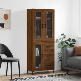 Tall oak brown plywood sideboard 69.5x34x180 cm by vidaXL, Sideboards - Ref: Foro24-3198600, Price: 180,48 €, Discount: %