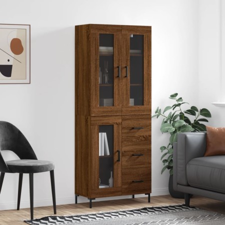 Hohes Sideboard aus braunem Eichensperrholz, 69,5 x 34 x 180 cm von vidaXL, Sideboards - Ref: Foro24-3198600, Preis: 183,35 €...
