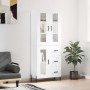 Hohes weißes Sperrholz-Sideboard 69,5 x 34 x 180 cm von vidaXL, Sideboards - Ref: Foro24-3198601, Preis: 203,74 €, Rabatt: %