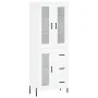 Hohes weißes Sperrholz-Sideboard 69,5 x 34 x 180 cm von vidaXL, Sideboards - Ref: Foro24-3198601, Preis: 201,05 €, Rabatt: %
