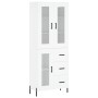 Hohes weißes Sperrholz-Sideboard 69,5 x 34 x 180 cm von vidaXL, Sideboards - Ref: Foro24-3198601, Preis: 203,74 €, Rabatt: %