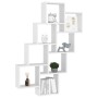 Estante de cubo pared madera contrachapada blanco 90x15x119 cm