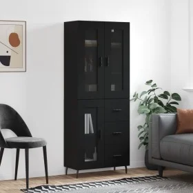 Aparador alto madera contrachapada negro 69,5x34x180 cm de vidaXL, Aparadores - Ref: Foro24-3198610, Precio: 194,01 €, Descue...