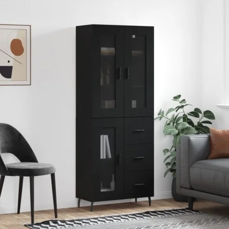Aparador alto madera contrachapada negro 69,5x34x180 cm de vidaXL, Aparadores - Ref: Foro24-3198610, Precio: 194,01 €, Descue...