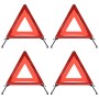 Triángulos de advertencia de tráfico 4 uds rojo 75x75x100 cm