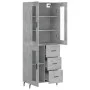 Aparador alto madera contrachapada gris hormigón 69,5x34x180 cm von vidaXL, Sideboards - Ref: Foro24-3198613, Preis: 168,15 €...
