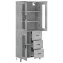 Aparador alto madera contrachapada gris hormigón 69,5x34x180 cm von vidaXL, Sideboards - Ref: Foro24-3198613, Preis: 170,04 €...