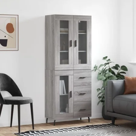 Hohes Sideboard aus sonomagrauem Sperrholz, 69,5 x 34 x 180 cm von vidaXL, Sideboards - Ref: Foro24-3198615, Preis: 173,15 €,...