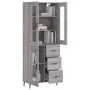 High sideboard sonoma gray plywood 69.5x34x180 cm by vidaXL, Sideboards - Ref: Foro24-3198615, Price: 175,64 €, Discount: %
