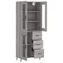 High sideboard sonoma gray plywood 69.5x34x180 cm by vidaXL, Sideboards - Ref: Foro24-3198615, Price: 175,64 €, Discount: %